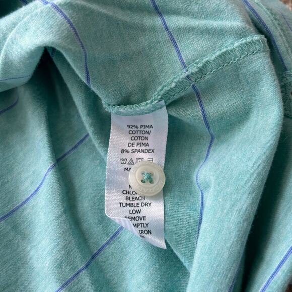 B. Draddy Mint Green Heathered Thin Purple Stripe Polo Shirt Size XXL - Picture 7 of 9